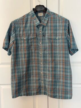 Men's L.L. Bean SunSmart Cool Weave Shirt Short-Sleeve Button Up Size XXL